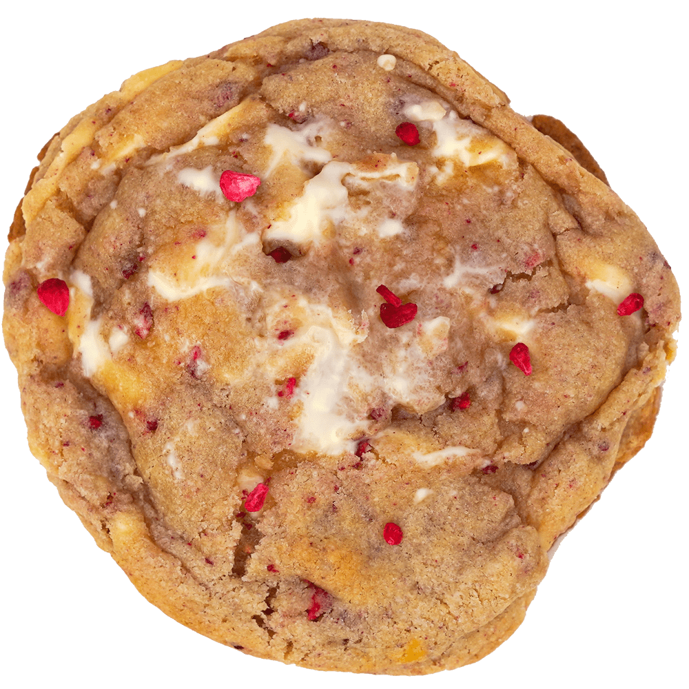 White chocolate and raspberry cookie